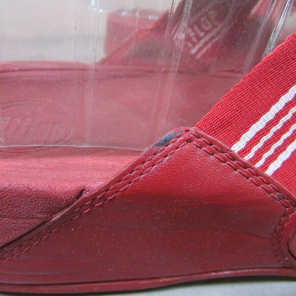 fitflop Women's 9 Flip Flop Thong Sandals Red & White Stripe - Picture 3 of 10